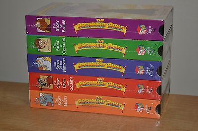 Lot of 5 The Beginners Bible VHS Tapes Time Life Kids NEW SEALED