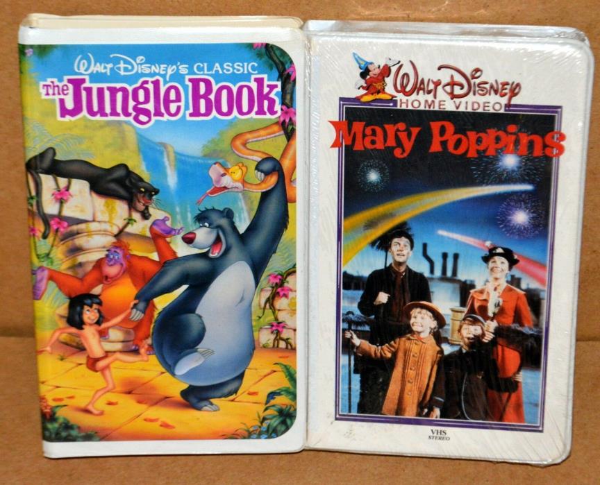 MARY POPPINS RARE VINTAGE DISNEY VHS + THE JUNGLE BOOK VHS