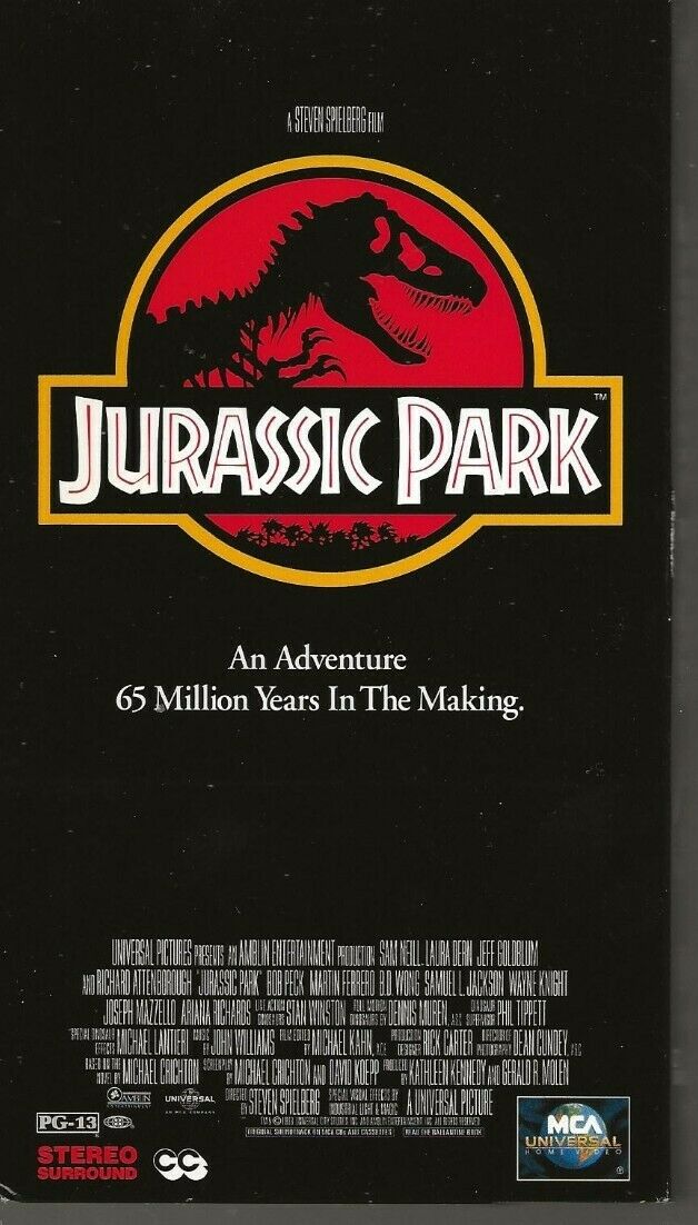 Jurassic Park (VHS, 1994) A Steven Spielberg Film, Neill, Dern, Goldblum, PG-13