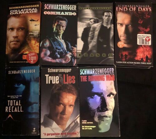 Lots Of 7 VHS TAPES SCHWARZENEGGER Collection Films