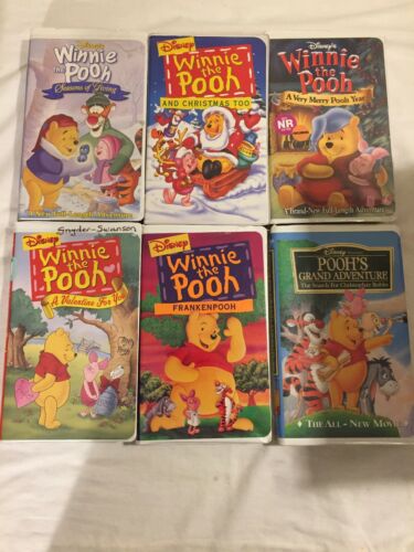 Lot Of 6 Winnie The Pooh Valentines Day Christmas Halloween New Year VHS