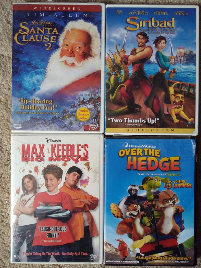 Lot of 4 Disney Pixar Santa Clause 2,Over The Hedge,Sinbad,Max Keebles Big Move