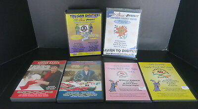 6 PC LOT EMBROIDERY SEWING SERGING DIGITIZING DVDS