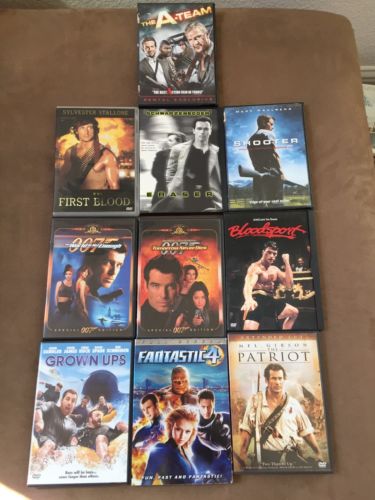 10 Used ASSORTED Action DVD Movies 10-Bulk DVDs Used DVDs Lot Wholesale Lots.