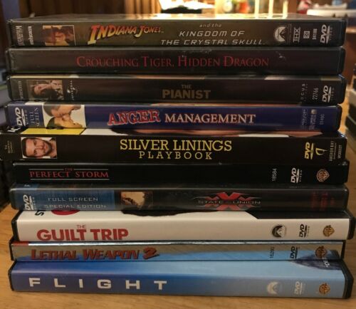 Lot of 10 Used DVDs, No Duplicates