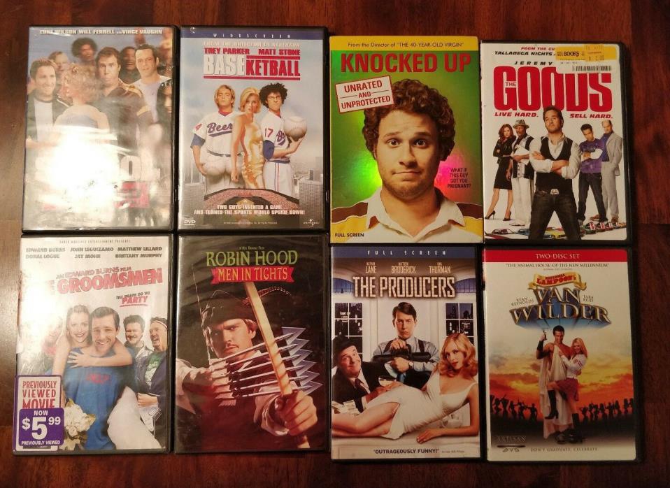Lot- 8 Comedy DVDs incl. Old School, Van Wilder,Knocked Up, Baseketball,the Good
