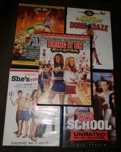 5 DVD Lot OLD SCHOOL SOUTH PARK BRING IT ON SHE THE MAN DORM DAZE