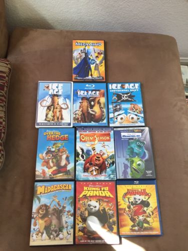 10 Used ASSORTED Animation DVD Movies 10-Bulk DVDs Used DVDs Lot Wholesale Lots.