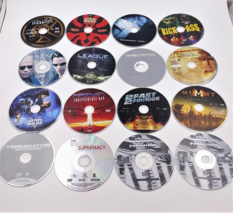 Lot Used ASSORTED DVD Movies Bulk 16 DVDs Without Jewel Cases Free Shipping