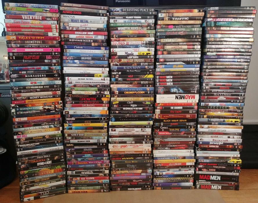 HUGE Lot 270 DVDs Assorted Titles Movies TV Action Comedy Personal Collection
