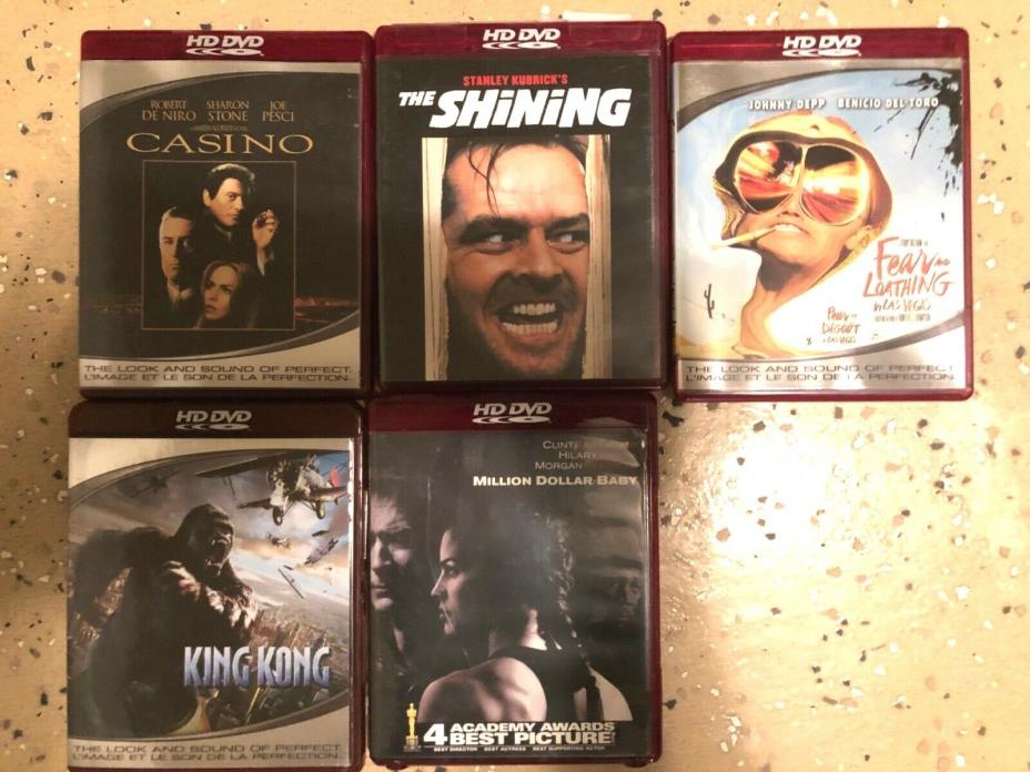 5x HD-DVD movies - The Shining, Fear and Loathing, Casino, Million Dollar Baby