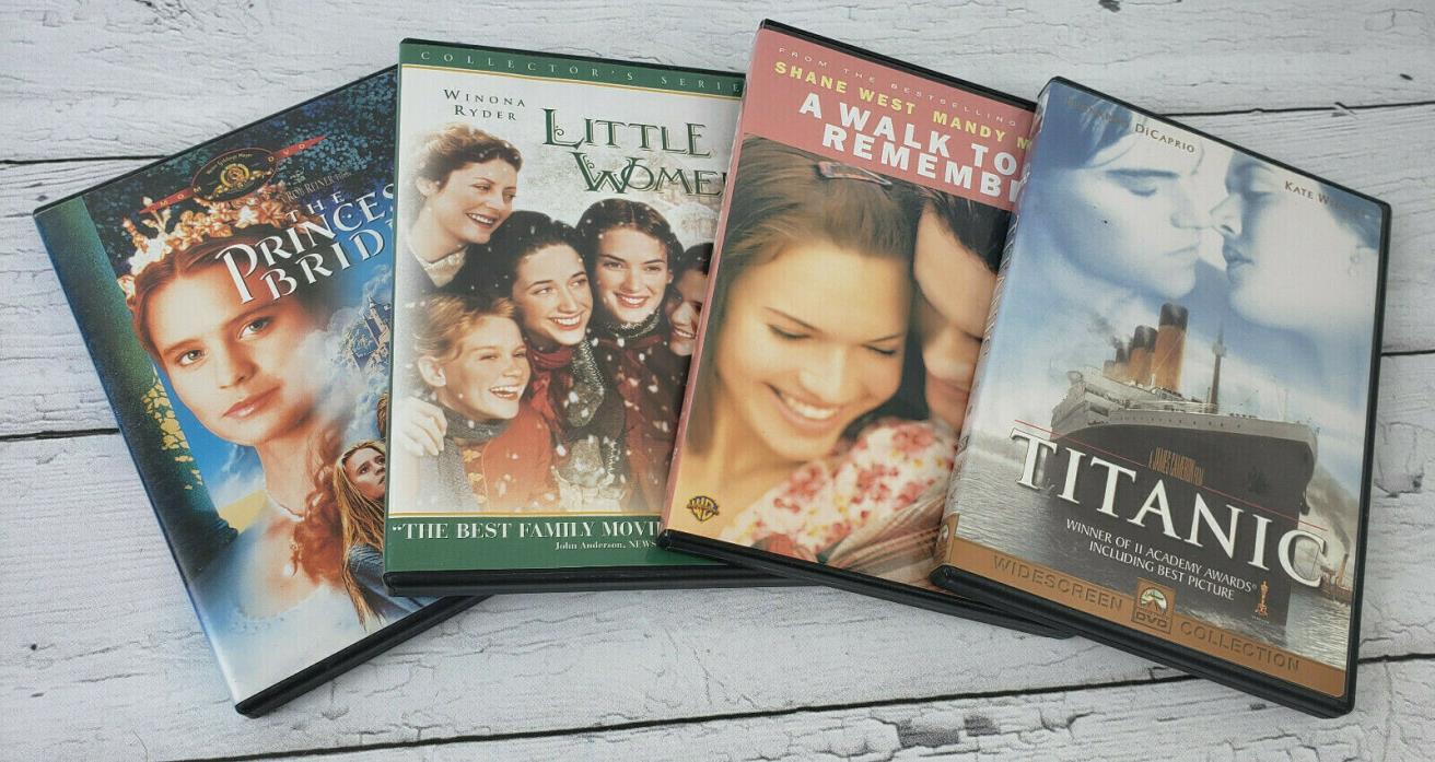 Romantic DVD Lot of 4 Princess Bride Titanic Little Women A Walk to Remember