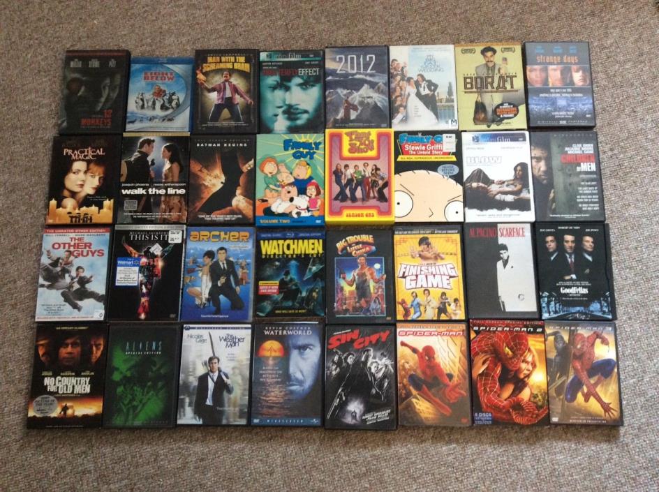 LOT OF 32 DVDS! MIXED MOVIE COLLECTION! EUC