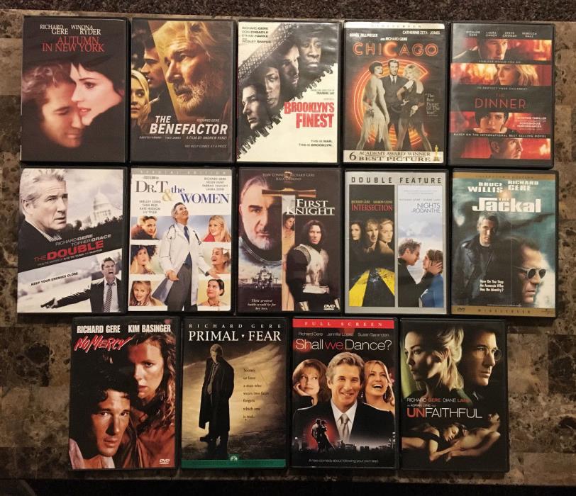 FREE SHIPPING! Lot Collection of 15 DVD Movies starring RICHARD GERE