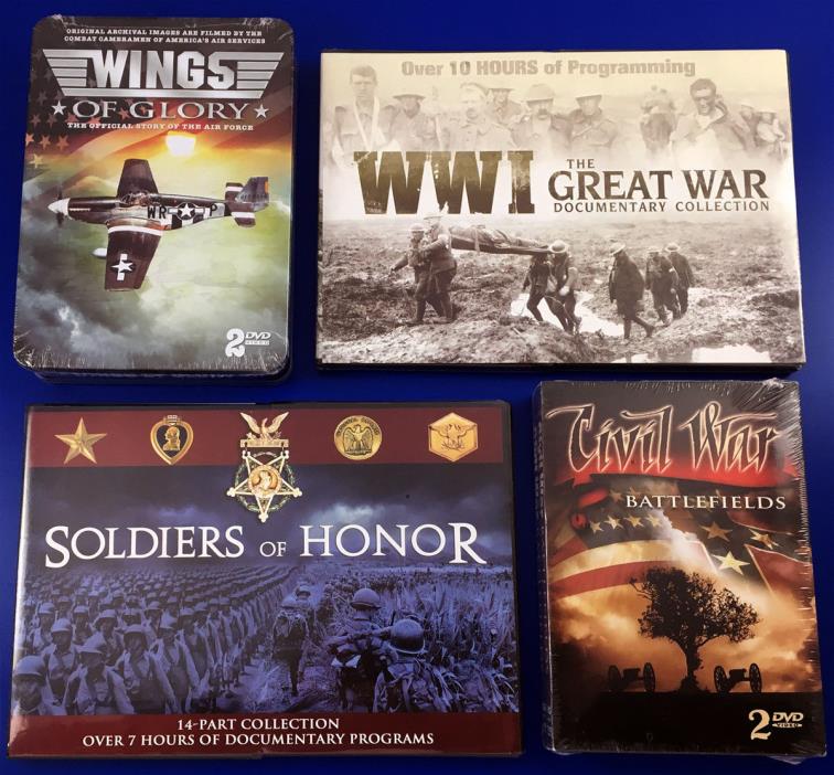 4 lot__WORLD WAR I  / II_/_CIVIL WAR__DVD sets__WW2__Military History__NEW