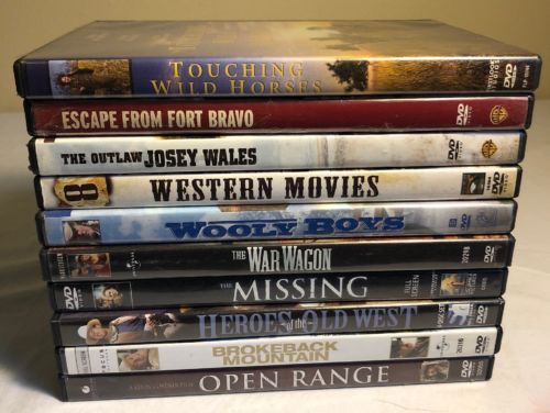 Lot Of 10 DVDs Cowboy Western Drama Outlaw Josey Wales The Missing Open Range