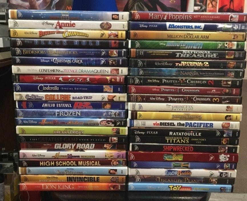 DISNEY DVD LOT OF 42 DIFFERENT MOVIES FREE SHIPPING