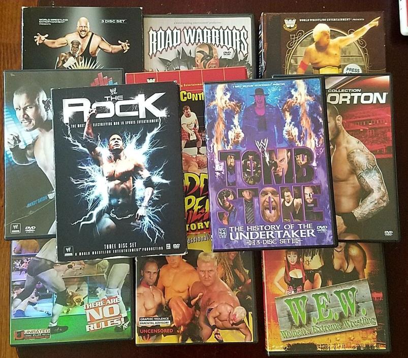 Lot of 10 Wrestling DVDs Classics, Wrestle Mania, Randy Orton