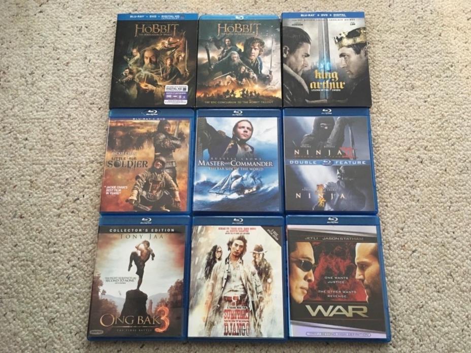 (10)THE HOBBIT, KING ARTHUR, LITTLE BIG SOLDIER, NINJA, ONG BAK3 (Blu-ray) *LOT*