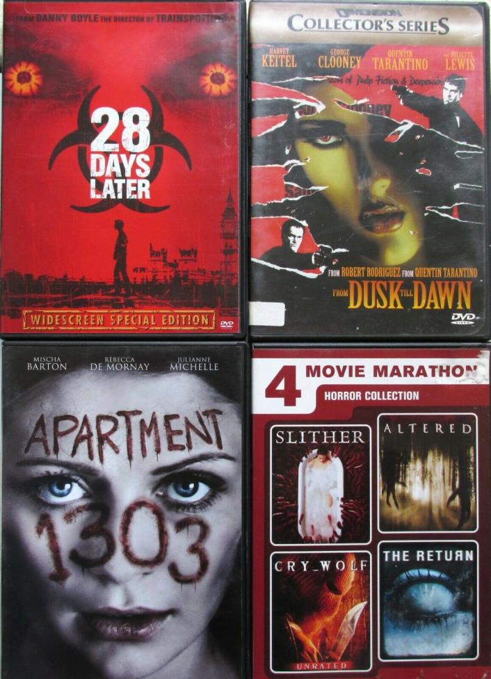 Scary Movie lot of 7 movies , 4 dvd cases with artwork, app 303, 28 days later,