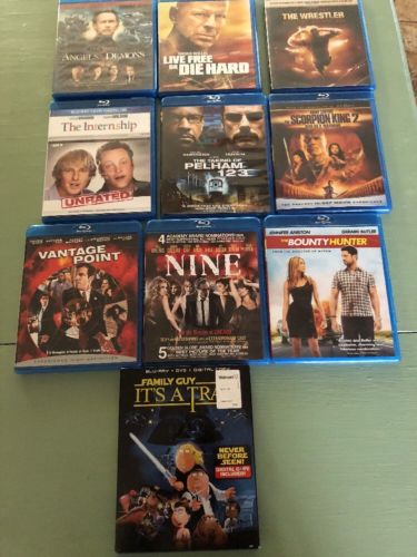 Lot Of 10 Action & Comedy Blu Ray DVDs Like New Family Guy It’s A Trap +