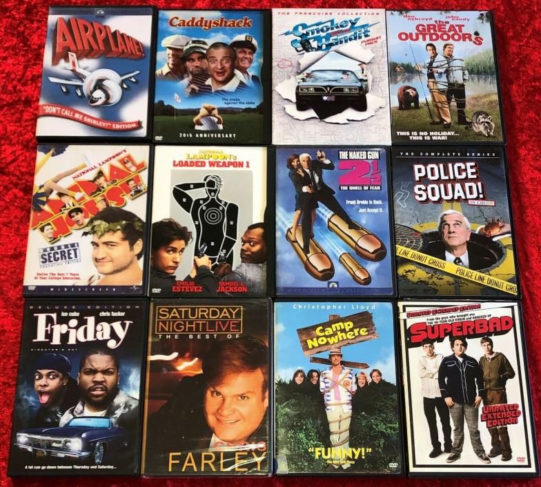 LOT OF 12 DVD,COMEDY,CLASSIC 70s 80s 90s COMEDIES,VG+ to EXCELLENT,FREE SHIP