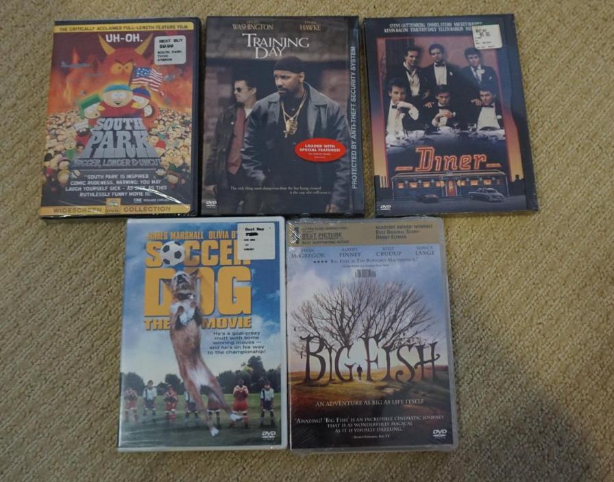 Lot of Five New Unopened DVD's
