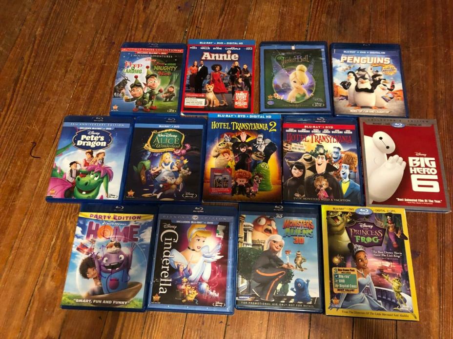 Lot of 13 Disney / Family Blu Ray movies - in cases