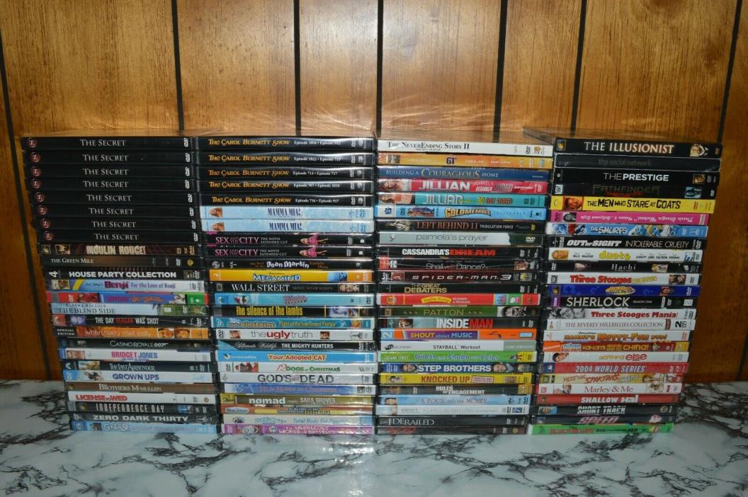 LOT OF (100) NEW Sealed DVDs - Assorted Titles - DVD Movies Videos (SEE PHOTOS)