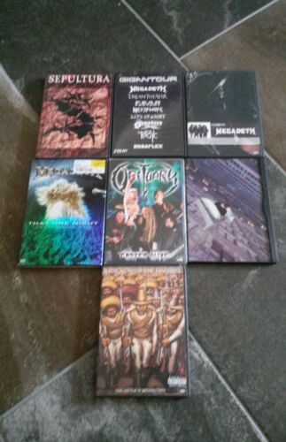 Vintage heavy metal dvd lot - megadeth - obituary - sepultura - 7 dvd lot