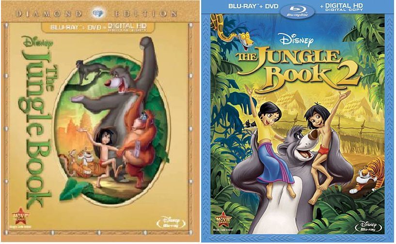 Disney's The Jungle Book 1 & 2 I & II  4-Disc Blu-Ray + DVD + DIGITAL COPY NEW!