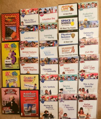 LOT OF 29 Children's Educational DVDs Schlessinger Media Home School learn WORK