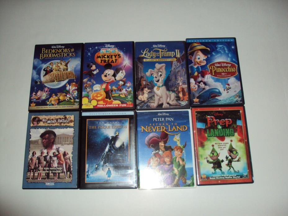 Disney Pinocchio-BedknobsAnd Brommsticks-Mickey Treats-Prep&landing 8 Dvds