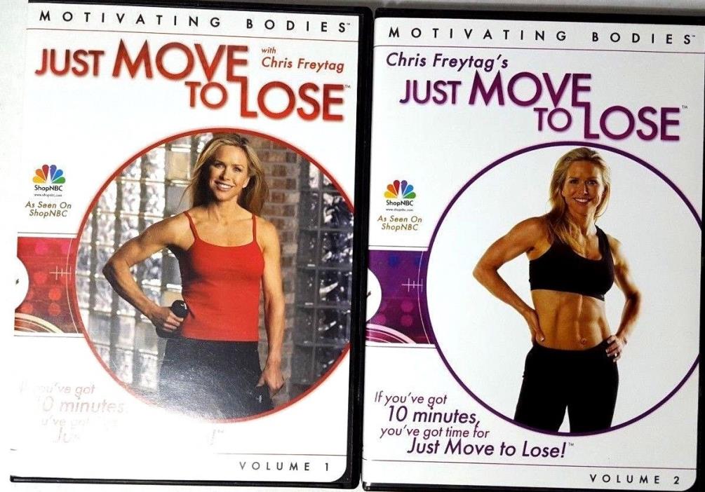 MOTIVATING BODIES Just Move to Lose with Chris Freytag DVD 2 DVD's