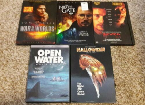 5 DVD LOT: SCI-FI HORROR War of the Worlds Ninth Gate Seven Halloween Open Water