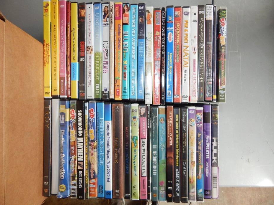 DVD Movies-Lot Of 48 Random Titles-Mixed Genres and Ratings-Fair to Excellent