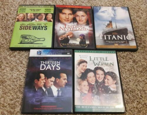 5 DVD LOT: DRAMA Titanic Finding Neverland Little Women Thirteen Days Sideways