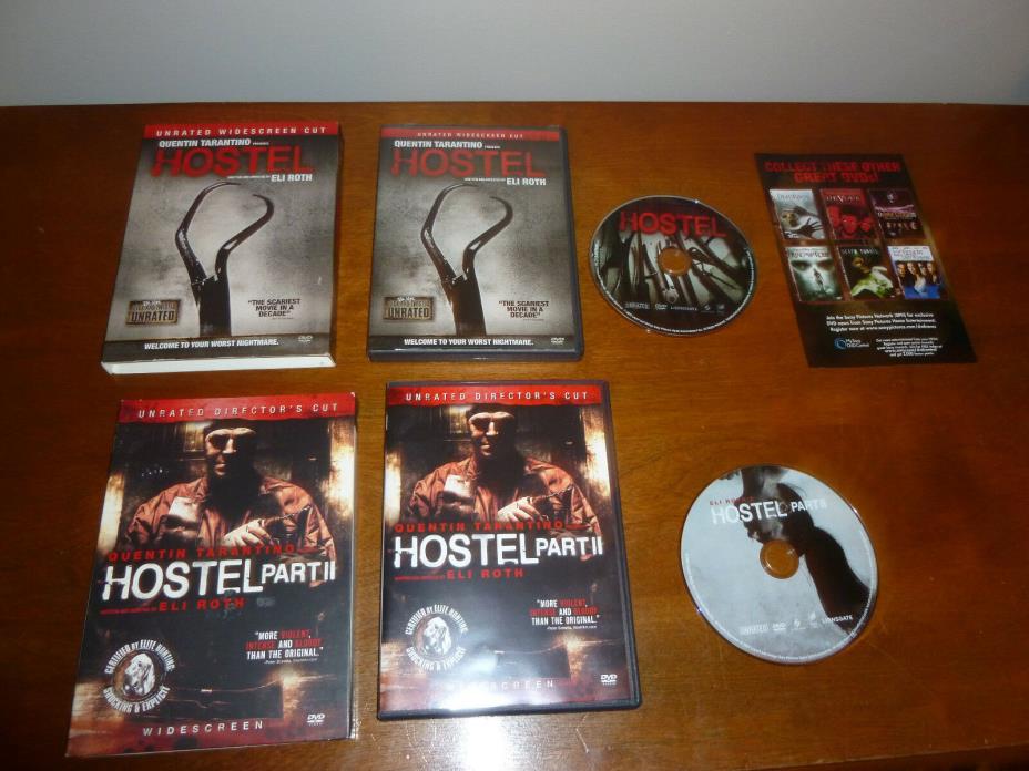 Hostel Part 1 & 2 DVDs - 2 DVDs Horror Movie Quentin Tarantino Presents