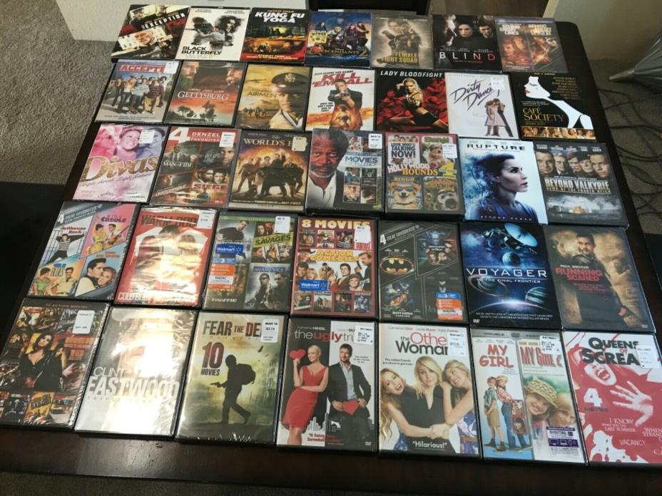LOT Of 35 NEW FACTORY SEALED DVDs ACTION COMEDY ELVIS BATMAN CLINT EASTWOOD