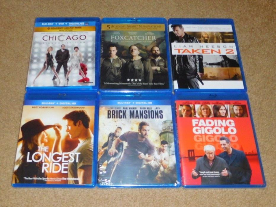 LOT-6 BLU-RAY DISC TAKEN 2, CHICAGO, THE LONGEST RIDE, BRICK MANSIONS, MORE