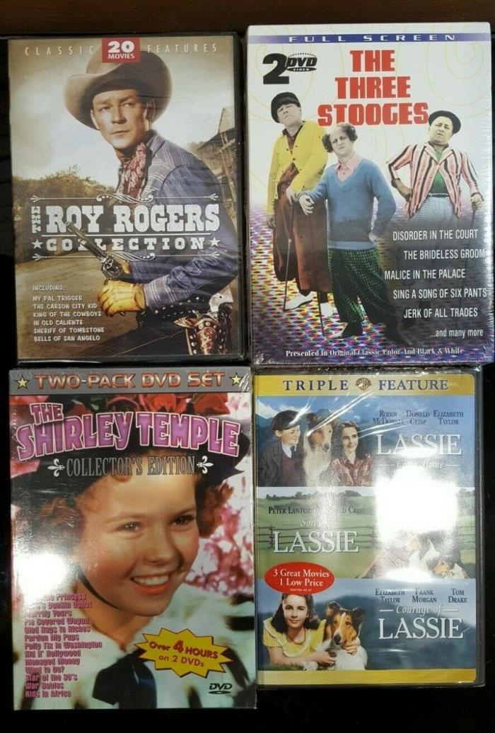Classic DVD Lot Roy Rogers, The Three Stooges, Shirley Temple, Lassie 30+ Movies
