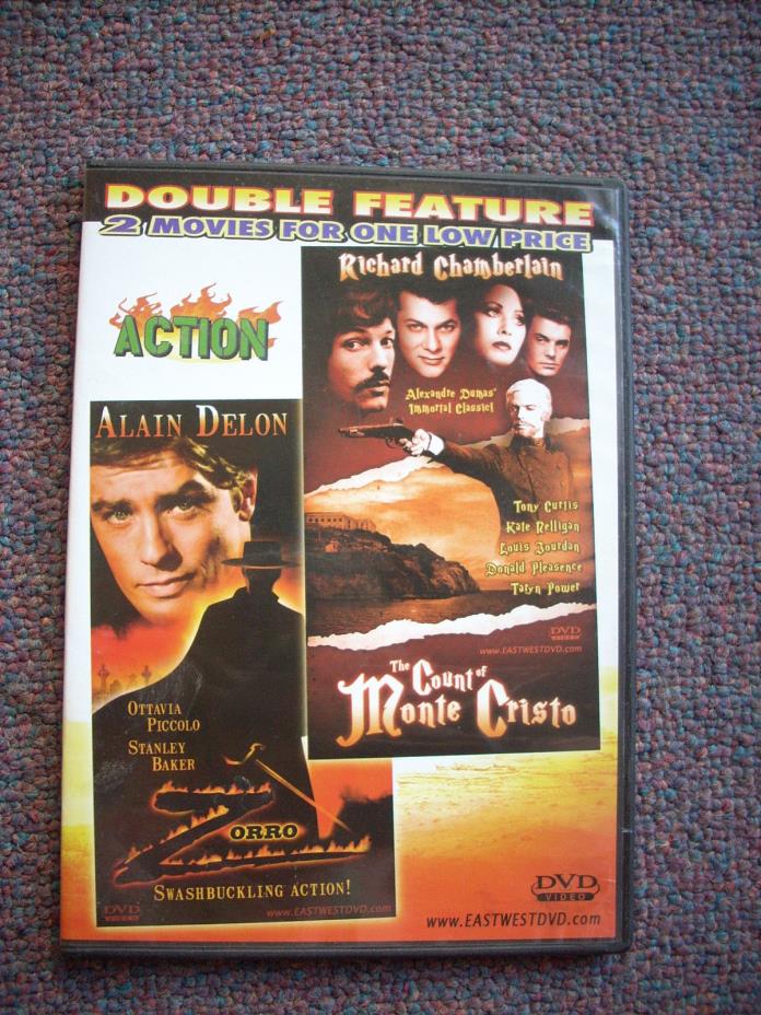 DVD Double Feature Two Movies...ZORRO and THE COUNT OF MONTE CRISTO Rare Find