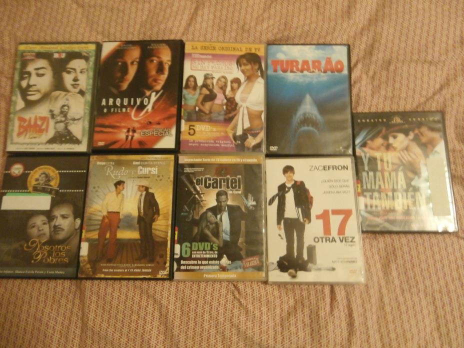 9 FOREIGN SPANISH?? MOVIES DVD LOT