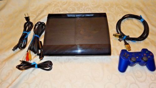 Sony PlayStation 3 PS3 Model CECH-4001B PLUS OFFICAL BLUE CONTROLLER ADULT OWNED