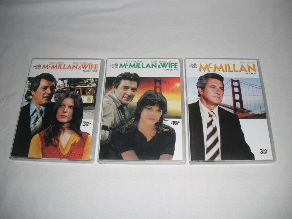 McMillan & Wife DVD LOT Set TV Series Season 4, 5, 6 NBC Mystery Movie Show