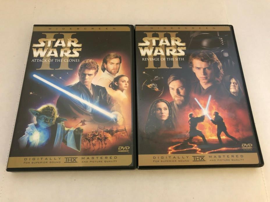 Star Wars Episode 1 & 2 Attack of the Clones Revenge of the Sith Movie Lot USED