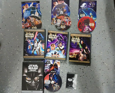 Star Wars Limited Edition Trilogy 6 DVD ORIGINAL THEATRICAL versions + BONUS dvd