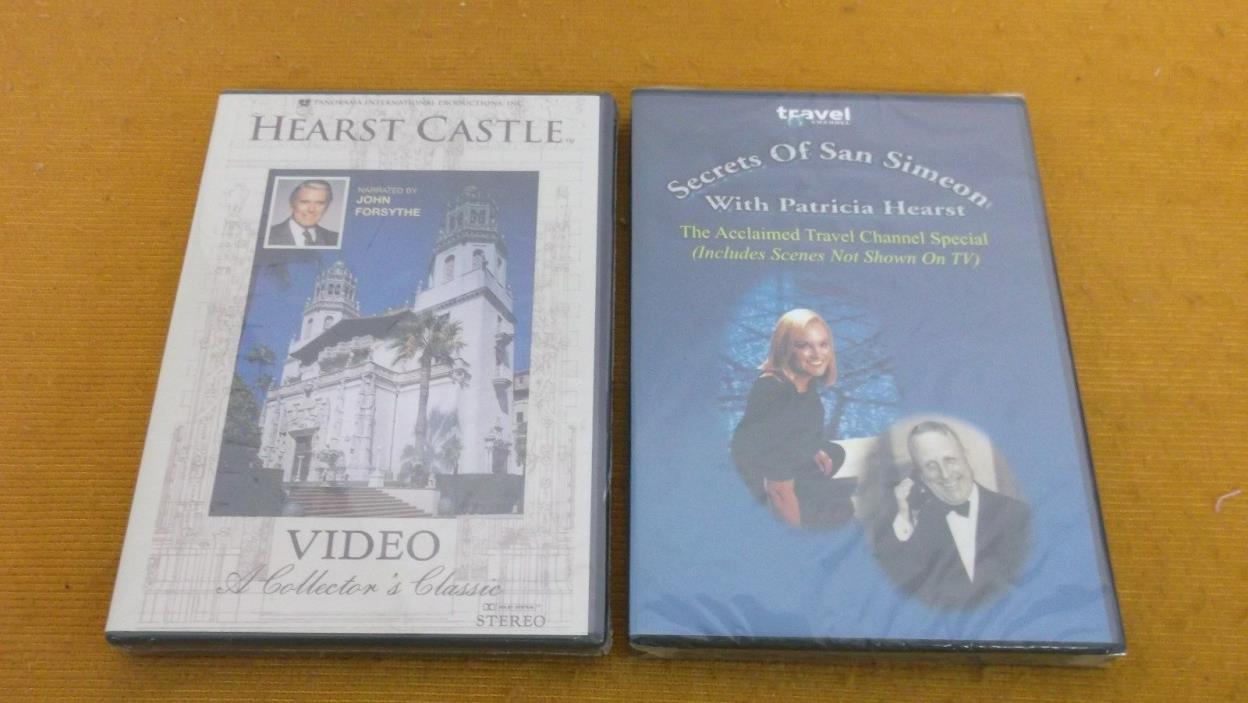 2 NEW SEALED PATRICIA HEARST CASTLE SECRETS OF SAN SIMEON TOUR DOCUMENTRIES