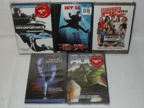 DVD Movie lot 5 Black Mask, American Pie 2, HULK, Double Jeopardy, Transporter 3