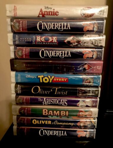 LOT of 11 NEW WALT DISNEY VHS SEALED BAMBI OLIVER CINDERELLA FANTASIA TOY STORY